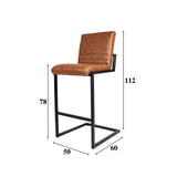 Barhocker Kuba Dimehouse Cognac LxBxH 72x69x54 Kunstleder Weiße Fotogrößenangabe