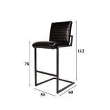 Barhocker Kuba Dimehouse Schwarz LxBxH 93x58x53 Kunstleder Weiße Fotogrößenangabe