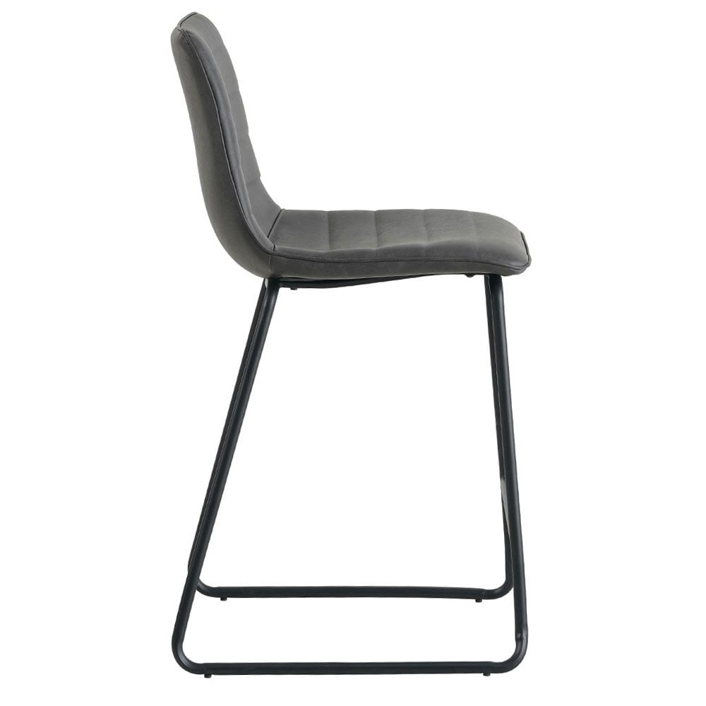 Barhocker Mark Kunstleder Dimehouse Anthrazit LxBxH 79x65x54 Kunstleder Weißes Foto Seitenansicht