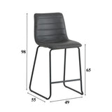 Barhocker Mark Kunstleder Dimehouse Anthrazit LxBxH 79x65x54 Kunstleder Weiße Fotogrößenangabe