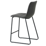 Barhocker Mark Kunstleder Dimehouse Anthrazit LxBxH 79x65x54 Kunstleder Weißes Foto diagonale Rückansicht