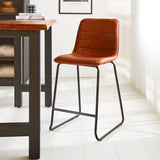 Barhocker Mark Kunstleder Dimehouse Cognac LxBxH 79x65x54 Kunstleder Stimmungsvolles Foto schräge Vorderansicht