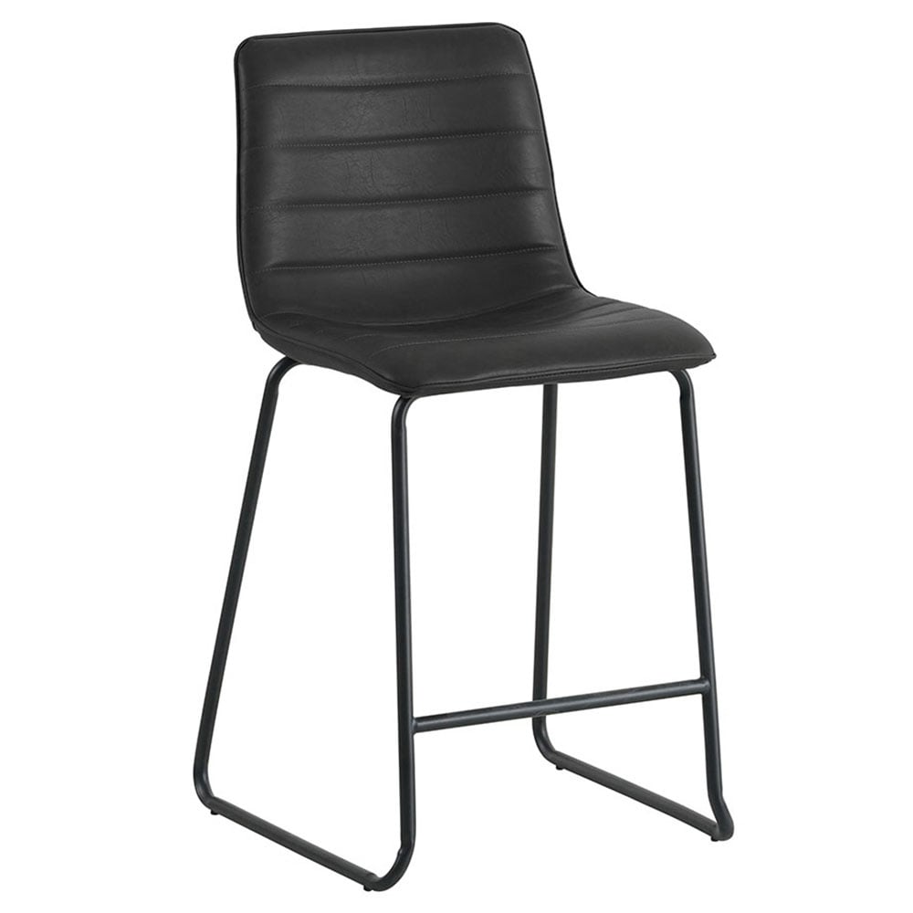 Barhocker Mark Kunstleder Dimehouse Schwarz LxBxH 79x65x54 Kunstleder Weißes Foto diagonale Vorderansicht