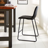 Barhocker Mark Kunstleder Dimehouse Schwarz LxBxH 79x65x54 Kunstleder Stimmungsvolle Foto-Seitenansicht