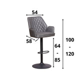 Barhocker Novan-Mikrofaser Dimehouse Anthrazit LxBxH 73x57x44 Stoff Weiß Fotogrößenangabe