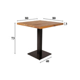 Esstisch Bistrotisch Quadratisch Dimehouse Braun LxBxH 86x86x7 Mangoholz Weiße Fotogrößenangabe