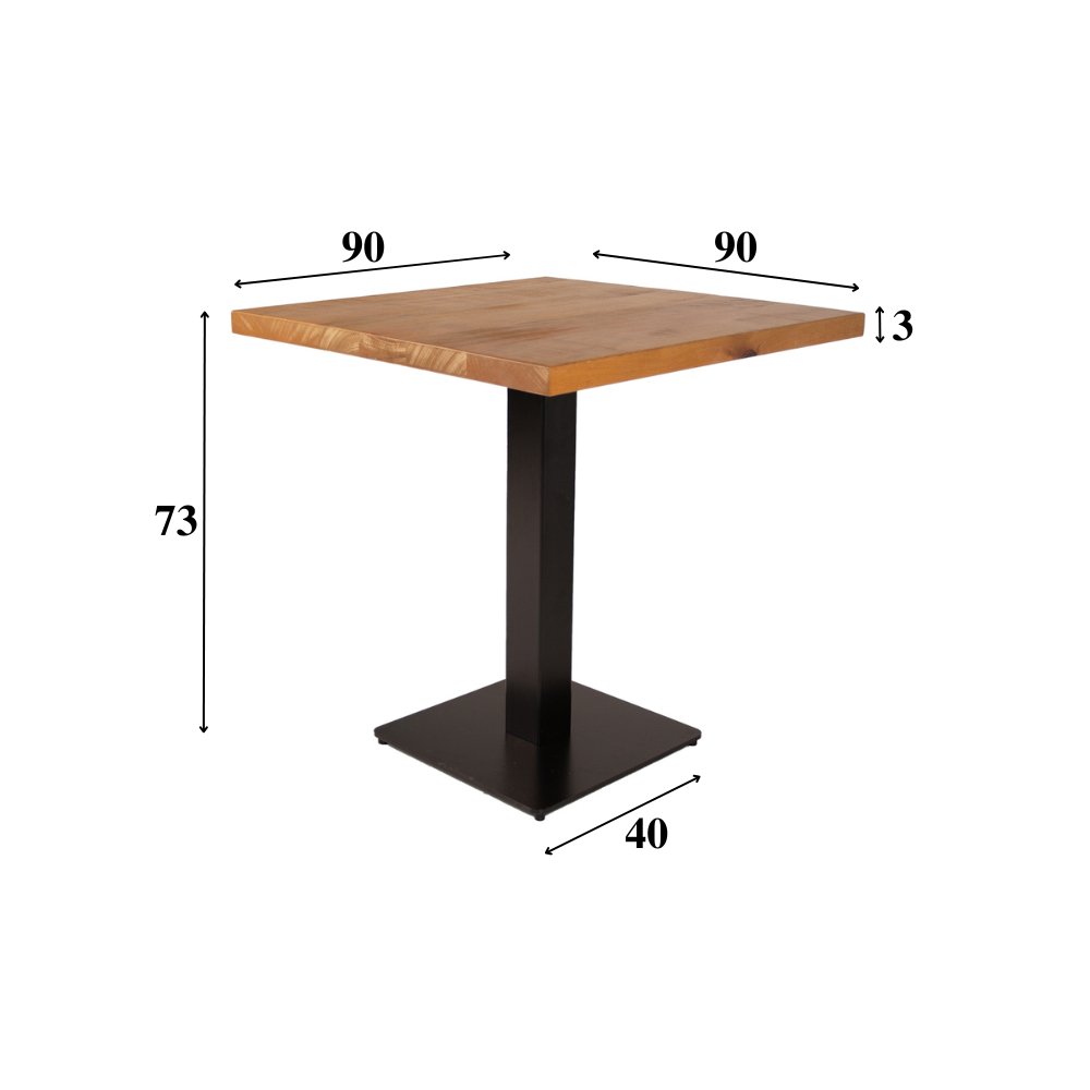 Esstisch Bistrotisch Quadratisch Dimehouse Braun LxBxH 97x97x7 Mangoholz Weiße Fotogrößenangabe