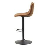 Barhocker Boran Dimehouse Cognac LxBxH 55x54x53 Öko-Leder Weißes Foto Seitenansicht