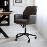 Bürostuhl Novan Dimehouse Anthrazit LxBxH 72x63x58 Stoff Stimmungsvolles Foto diagonal von vorne