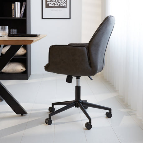 Bürostuhl Novan Dimehouse Anthrazit LxBxH 72x63x58 Stoff Stimmungsvolle Foto-Seitenansicht