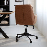 Bürostuhl Novan Dimehouse Cognac LxBxH 72x63x58 Stoff Stimmungsvolle Fotodiagonale Rückansicht