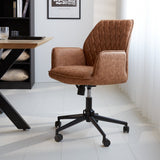 Bürostuhl Novan Dimehouse Cognac LxBxH 72x63x58 Stoff Stimmungsvolles Foto diagonale Vorderansicht