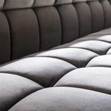 Esszimmerbank Romy DH Interior Anthrazit LxBxH 196x81x58 Samt Stimmungsvolles Foto diagonal von vorne