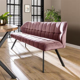 Esszimmerbank Romy DH Interior Pink LxBxH 197x82x59 Samt Stimmungsvolles Foto diagonal von vorne