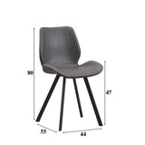 Esszimmerstuhl Barry Dimehouse Anthrazit LxBxH 69x66x48 Kunstleder Weiße Fotogrößenangabe