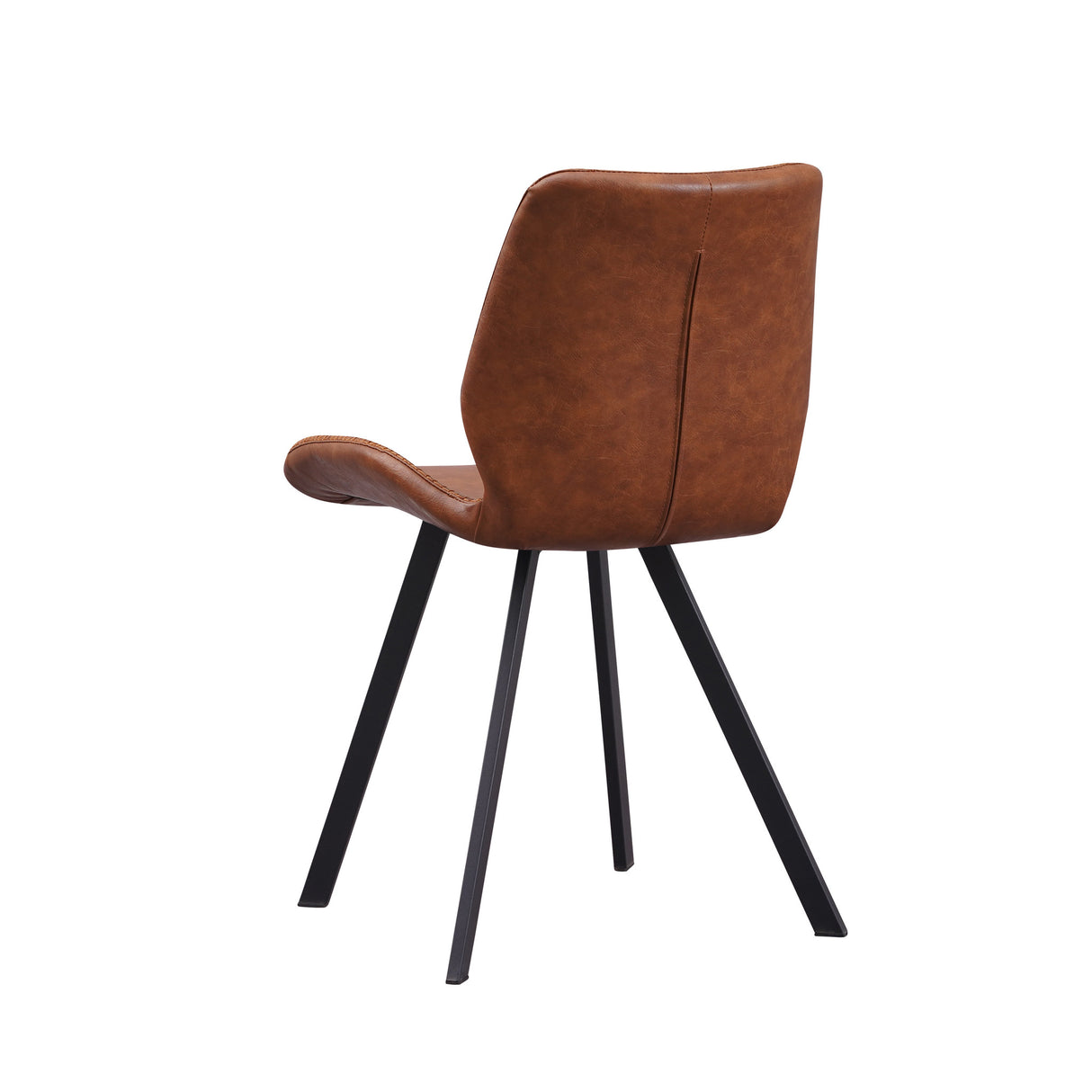 Esszimmerstuhl Barry Dimehouse Cognac LxBxH 69x66x48 Kunstleder Weißfoto schräger Rückansicht
