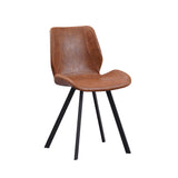 Esszimmerstuhl Barry Dimehouse Cognac LxBxH 69x66x48 Kunstleder Weißfoto schräger Vorderansicht