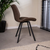 Esszimmerstuhl Barry Dimehouse Taupe LxBxH 69x66x48 Kunstleder Stimmungsvolle Foto-Seitenansicht