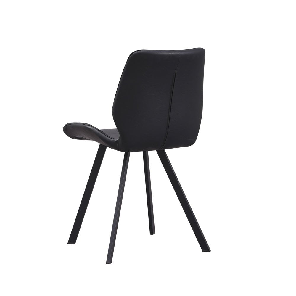 Esszimmerstuhl Barry Dimehouse Schwarz LxBxH 69x66x48 Kunstleder Weißfoto schräg von hinten