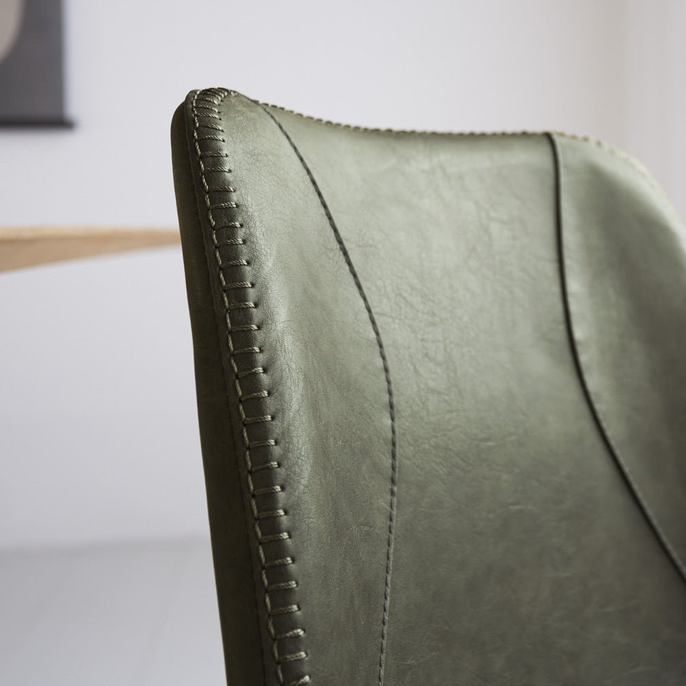 Esszimmerstuhl Schönes Kunstleder Dimehouse Grün LxBxH 72x68x50 Kunstleder Stimmungsvolles Fotodetail