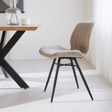 Esszimmerstuhl Schöner Samt Dimehouse Beige LxBxH 71x67x49 Stoff Stimmungsvolle Foto-Seitenansicht