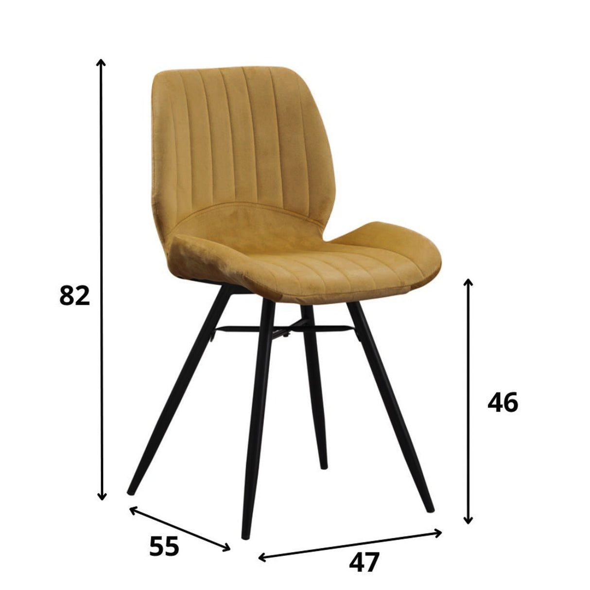 Esszimmerstuhl Schöner Samt Dimehouse Gelb LxBxH 71x67x49 Stoff Weiß Fotogrößenangabe