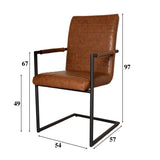 Esszimmerstuhl BHs Dimehouse Cognac LxBxH 73x59x58 Kunstleder Weiße Fotogrößenangabe