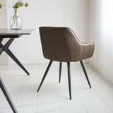 Esszimmerstuhl Cara Dimehouse Taupe LxBxH 78x65x57 Kunstleder Stimmungsvolle Fotodiagonale Rückansicht