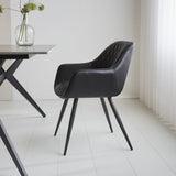 Esszimmerstuhl Cara Dimehouse Schwarz LxBxH 78x65x57 Kunstleder Stimmungsvolle Foto-Seitenansicht