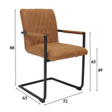 Esszimmerstuhl Dekan Dimehouse Cognac LxBxH 70x58x57 Stoff Weiß Fotogrößenangabe