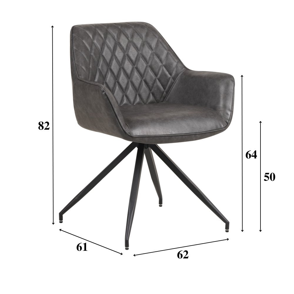 Esszimmerstuhl Gian Dimehouse Anthrazit LxBxH 73x65x50 Kunstleder Weiße Fotogrößenangabe