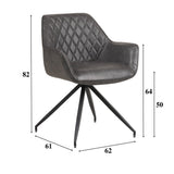 Esszimmerstuhl Gian Dimehouse Anthrazit LxBxH 73x65x50 Kunstleder Weiße Fotogrößenangabe