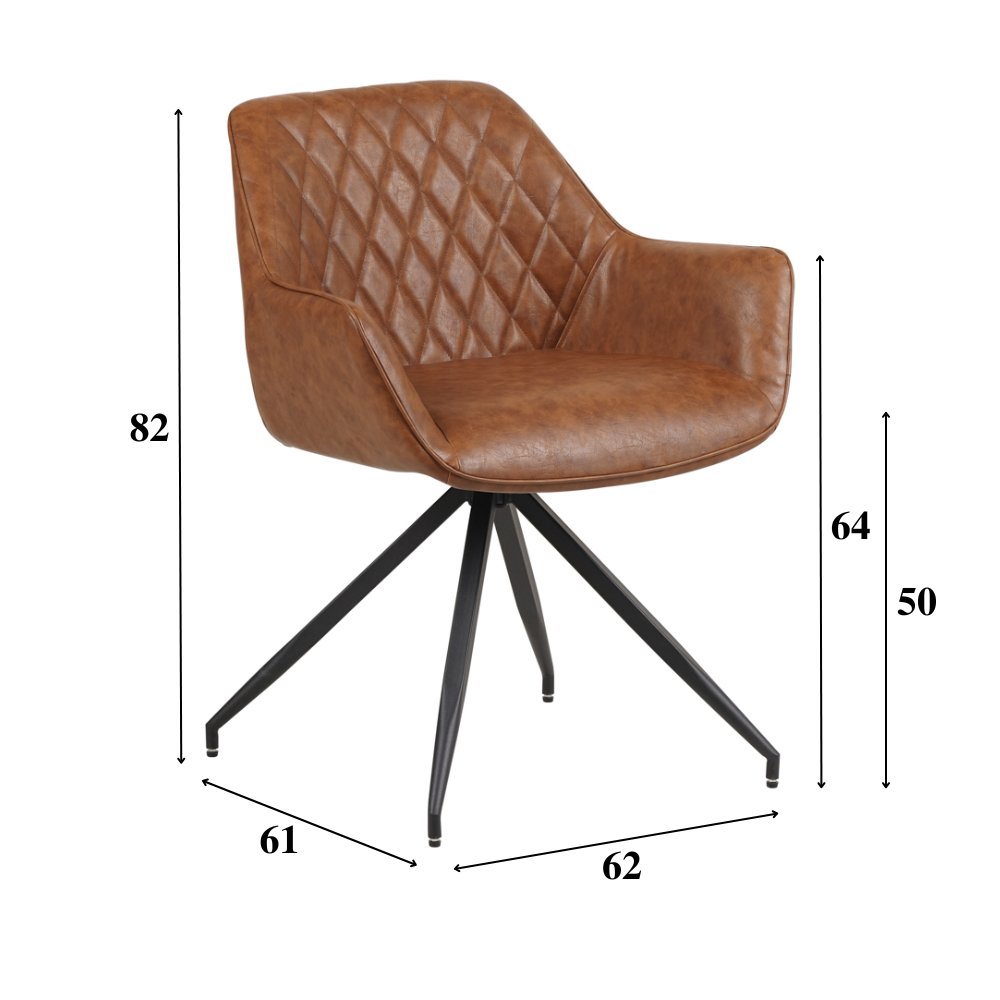 Esszimmerstuhl Gian Dimehouse Cognac LxBxH 73x65x50 Kunstleder Weiße Fotogrößenangabe