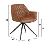 Esszimmerstuhl Gian Dimehouse Cognac LxBxH 73x65x50 Kunstleder Weiße Fotogrößenangabe