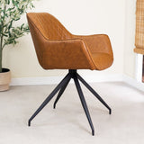 Esszimmerstuhl Gian Dimehouse Cognac LxBxH 73x65x50 Kunstleder Stimmungsvolles Foto Seitenansicht