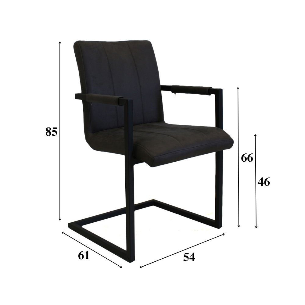 Esszimmerstuhl Jackson Dimehouse Anthrazit LxBxH 71x58x54 Stoff Weißfoto Größenangabe