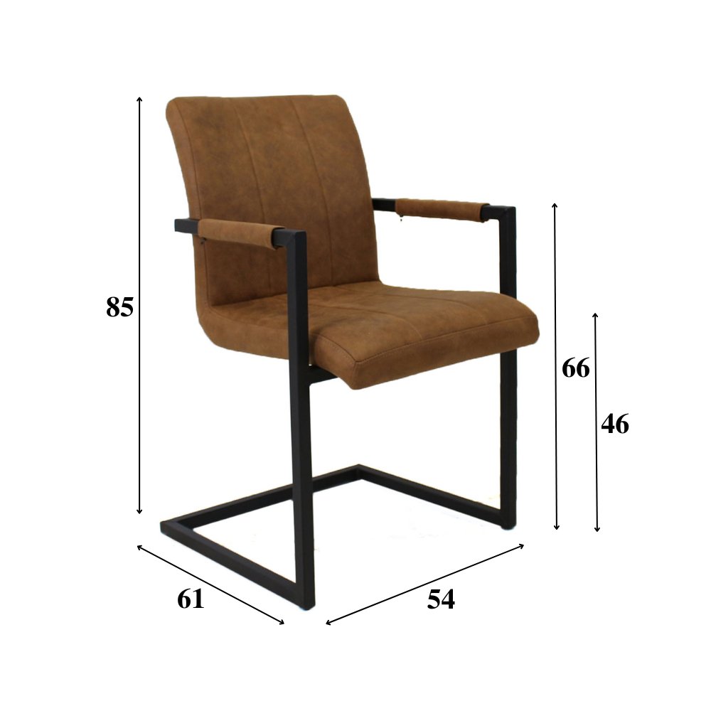 Esszimmerstuhl Jackson Dimehouse Cognac LxBxH 71x58x54 Stoff Weiß Fotogrößenangabe