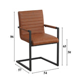 Esszimmerstuhl Kuba Dimehouse Cognac LxBxH 71x59x58 Kunstleder Weißfoto Größenangabe