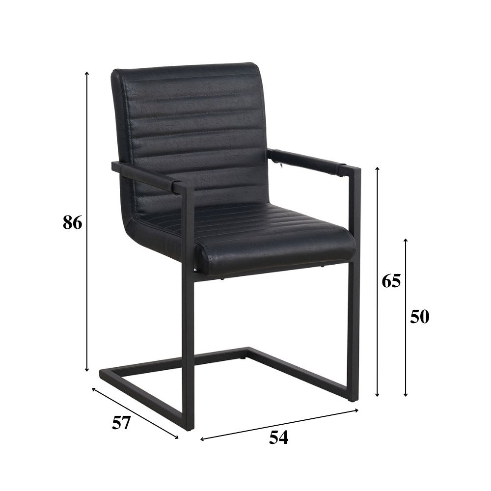 Esszimmerstuhl Kuba Dimehouse Schwarz LxBxH 71x59x58 Kunstleder Weißfoto Maßangabe