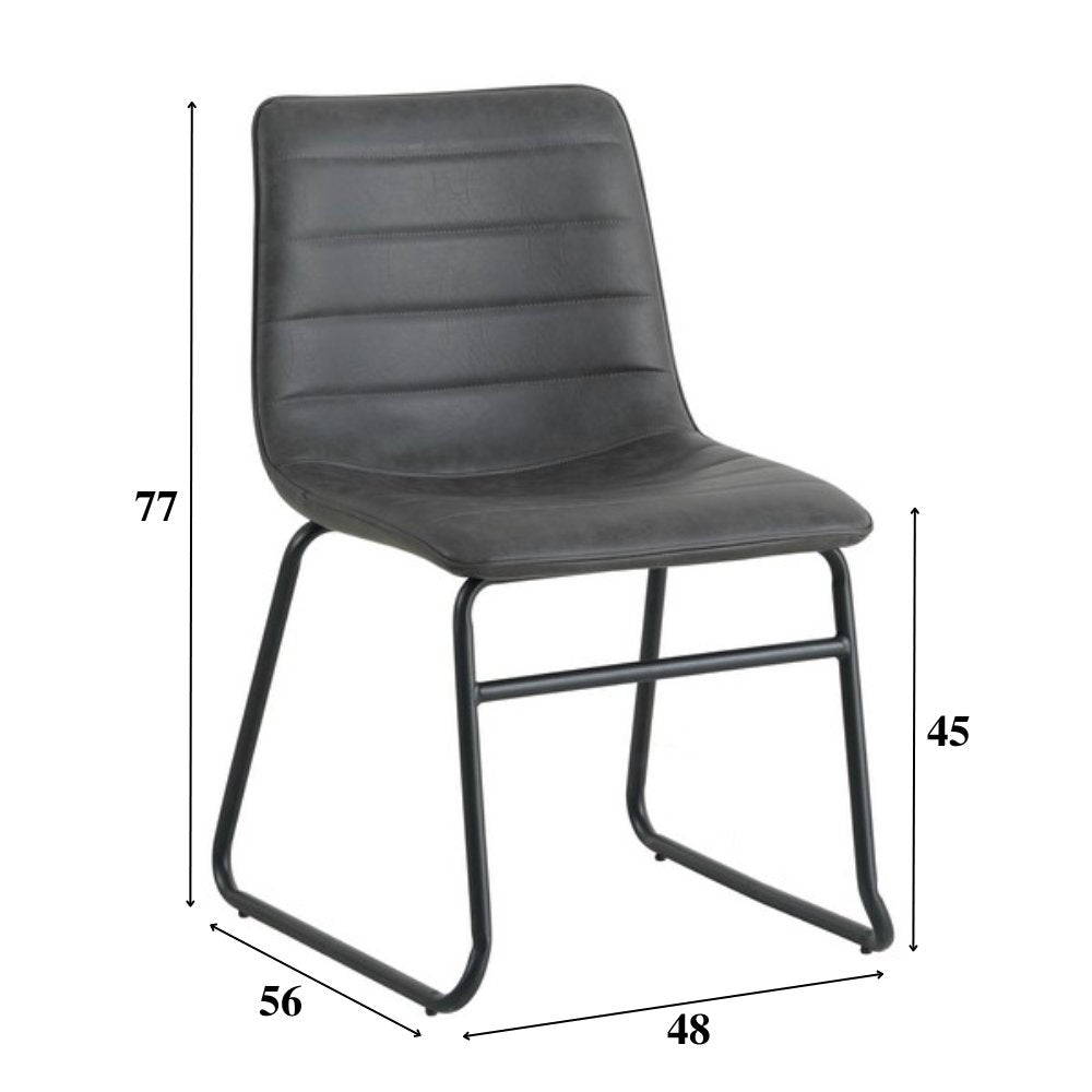 Esszimmerstuhl Mark Dimehouse Anthrazit LxBxH 74x56x54 Kunstleder Weiße Fotogrößenangabe