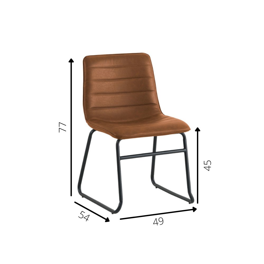 Esszimmerstuhl Mark Dimehouse Cognac LxBxH 74x56x54 Kunstleder Weiße Fotogrößenangabe