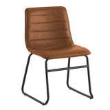 Esszimmerstuhl Mark Dimehouse Cognac LxBxH 74x56x54 Kunstleder Weißes Foto diagonale Vorderansicht