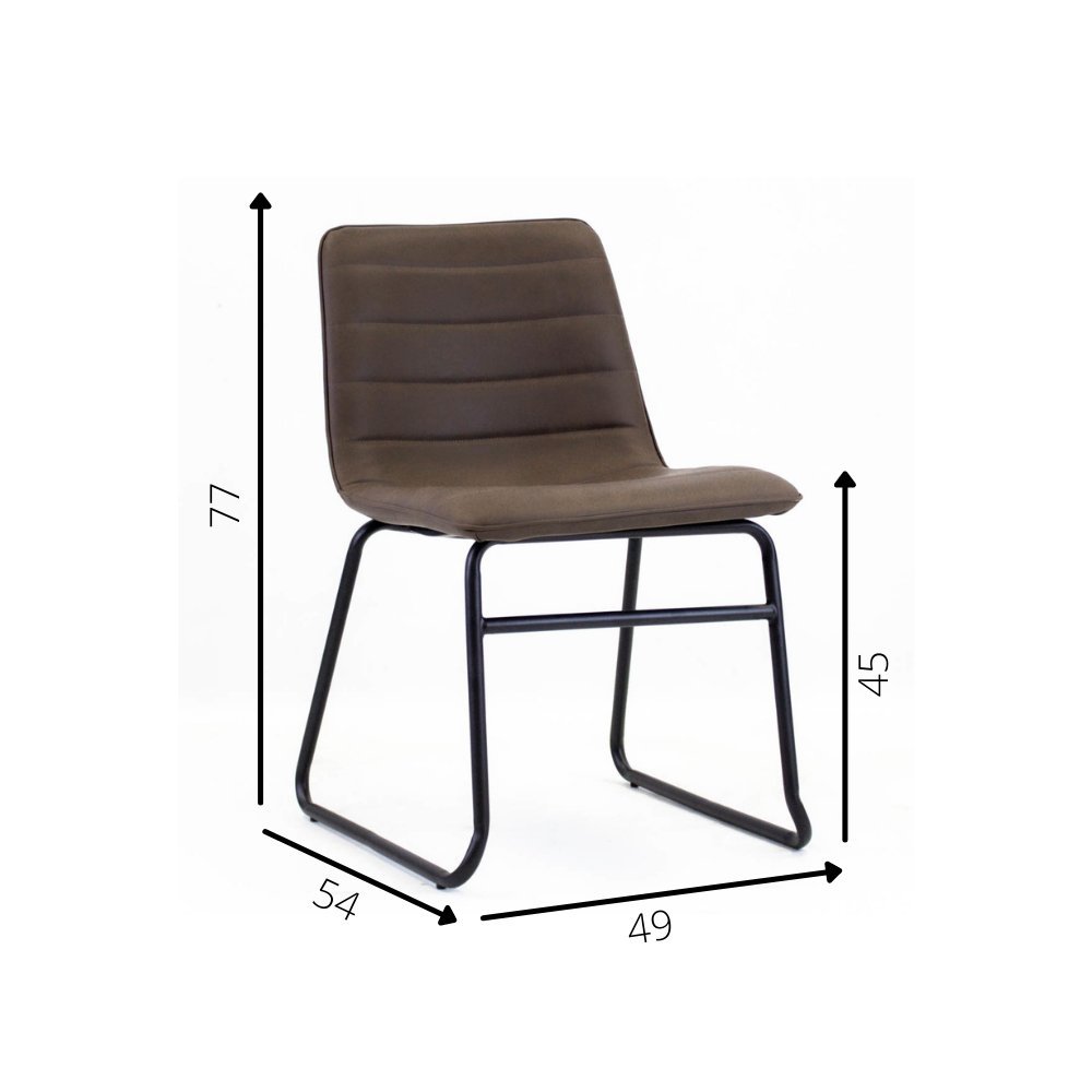Esszimmerstuhl Mark Dimehouse Taupe LxBxH 74x56x54 Kunstleder Weiße Fotogrößenangabe