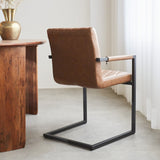 Esszimmerstuhl Ruben Dimehouse Cognac LxBxH 71x59x58 Kunstleder Ambienteaufnahme schräg Rückansicht