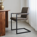 Esszimmerstuhl Ruben Dimehouse Taupe LxBxH 71x59x58 Kunstleder Stimmungsfoto Seitenansicht