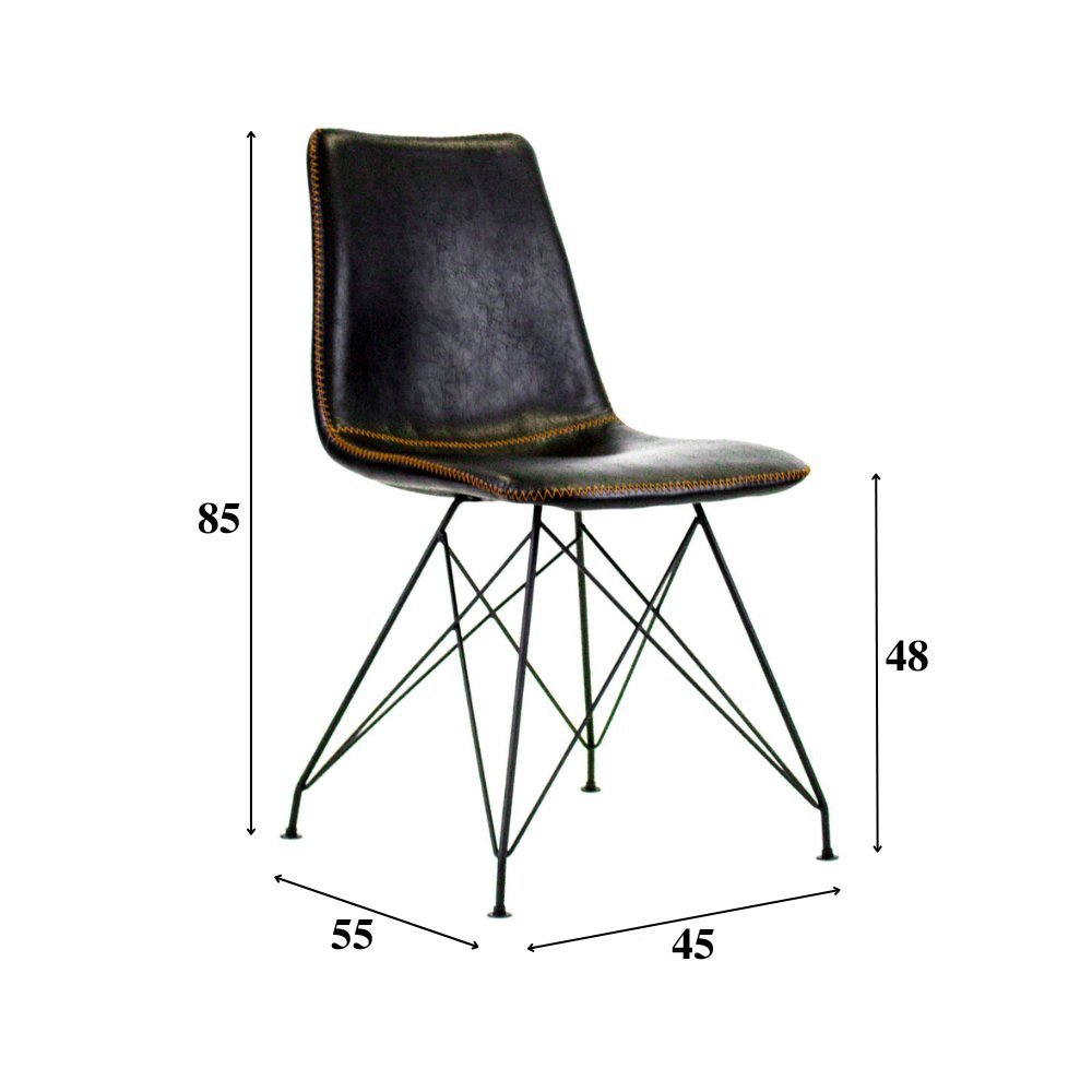 Esszimmerstuhl Viano Dimehouse Schwarz LxBxH 64x61x52 Kunstleder Weiße Fotogrößenangabe