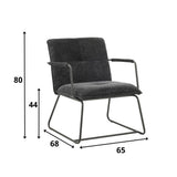 Sessel Hailey Ökoleder Dimehouse Anthrazit LxBxH 66x64x37 Öko-Leder Weiße Fotogrößenangabe