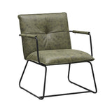 Sessel Hailey Ökoleder Dimehouse Grün LxBxH 66x64x37 Öko-Leder Weißes Foto diagonale Vorderansicht
