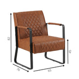 Sessel Peter Dimehouse Cognac LxBxH 68x62x45 Kunstleder Weiße Fotogrößenangabe