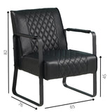 Sessel Peter Dimehouse Schwarz LxBxH 68x63x45 Kunstleder Weiße Fotogrößenangabe
